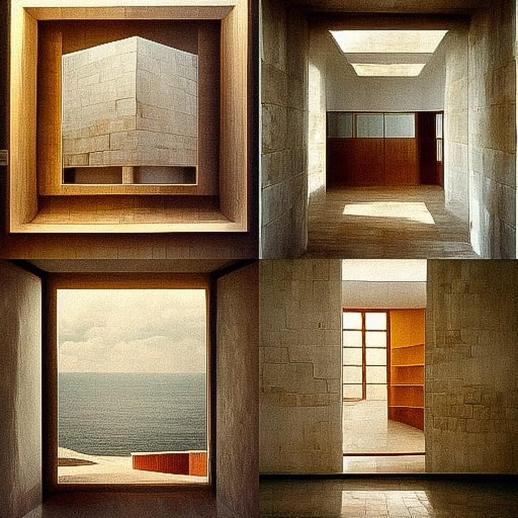 Alvaro Siza style, Midjourney V3, render 1 of 4