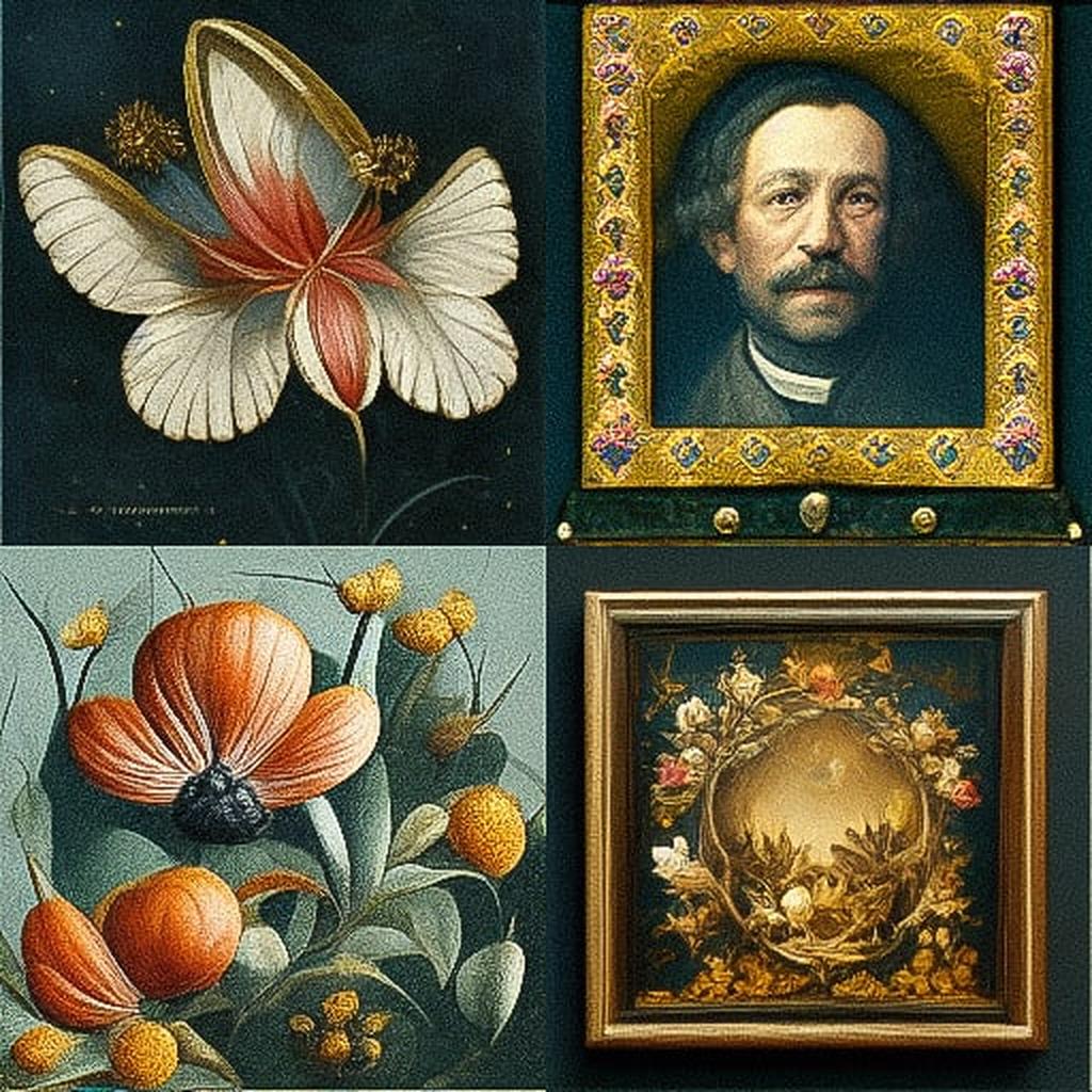 Ambrosius Bosschaert style, Midjourney V3, render 1 of 4