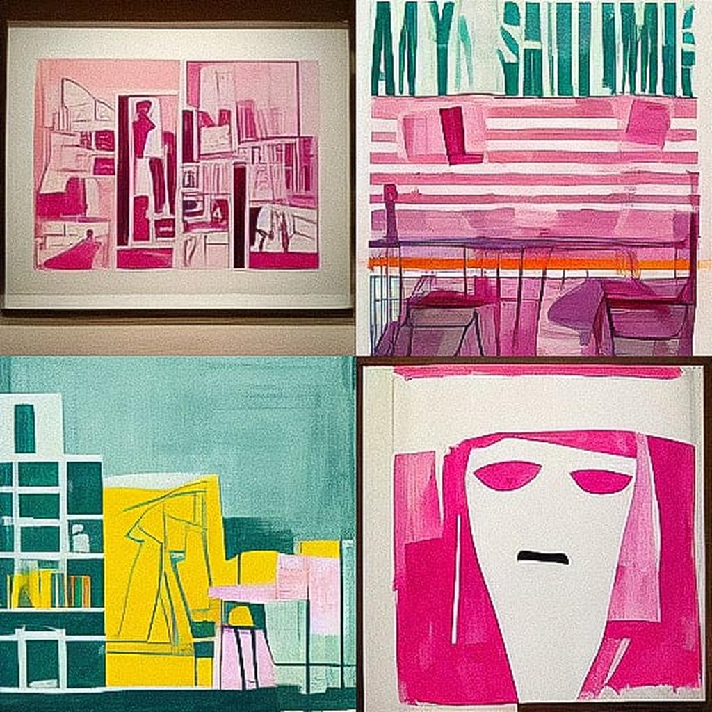 Amy Sillman style, Midjourney V3, render 1 of 4