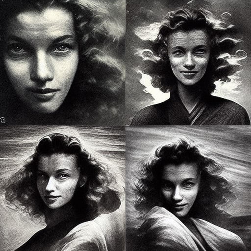 Andre de Dienes style, Midjourney V3, render 1 of 4