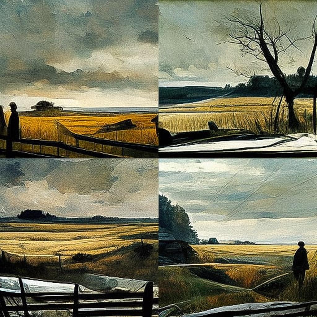 Andrew Wyeth style, Midjourney V3, render 1 of 4