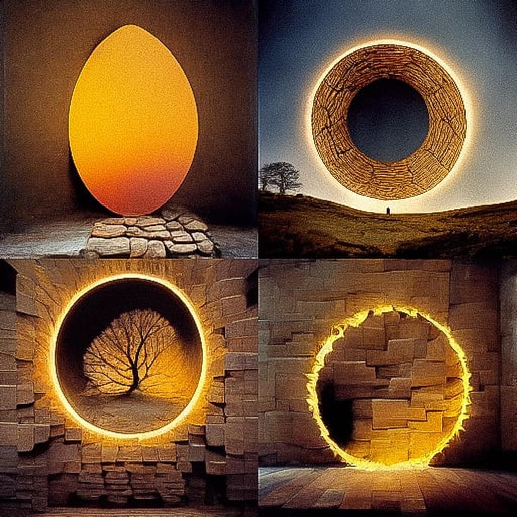 Andy Goldsworthy style, Midjourney V3, render 1 of 4