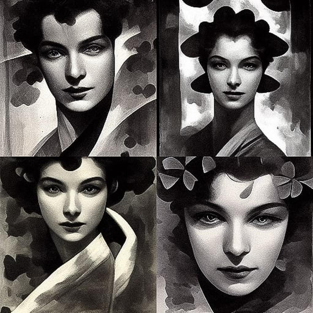 Angus McBean style, Midjourney V3, render 1 of 4
