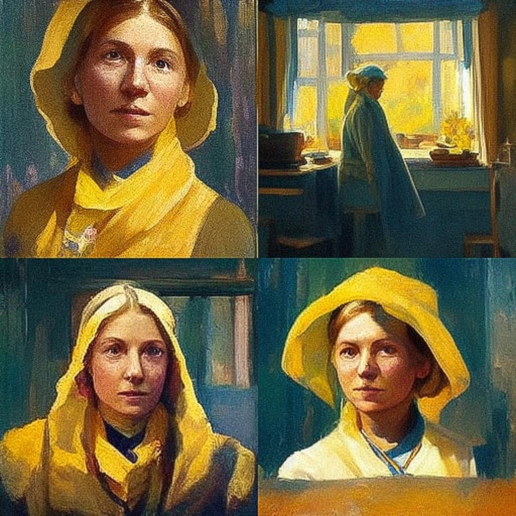 Anna Ancher style, Midjourney V3, render 1 of 4