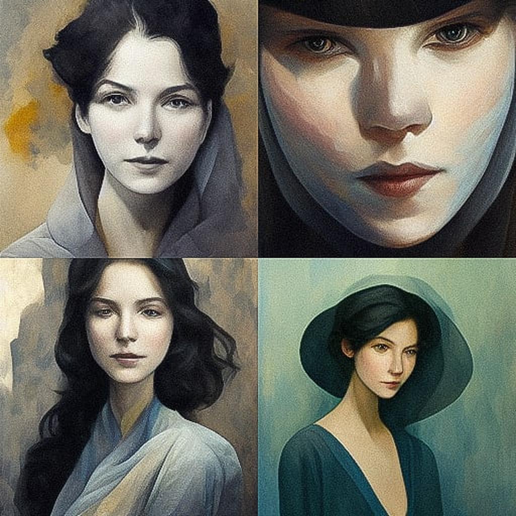 Anne Dewailly style, Midjourney V3, render 1 of 4