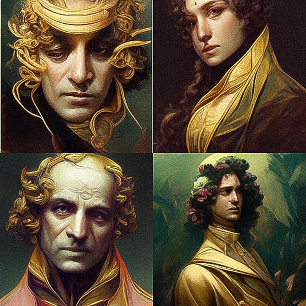 Anne-Louis Girodet style, Midjourney V3, render 1 of 4