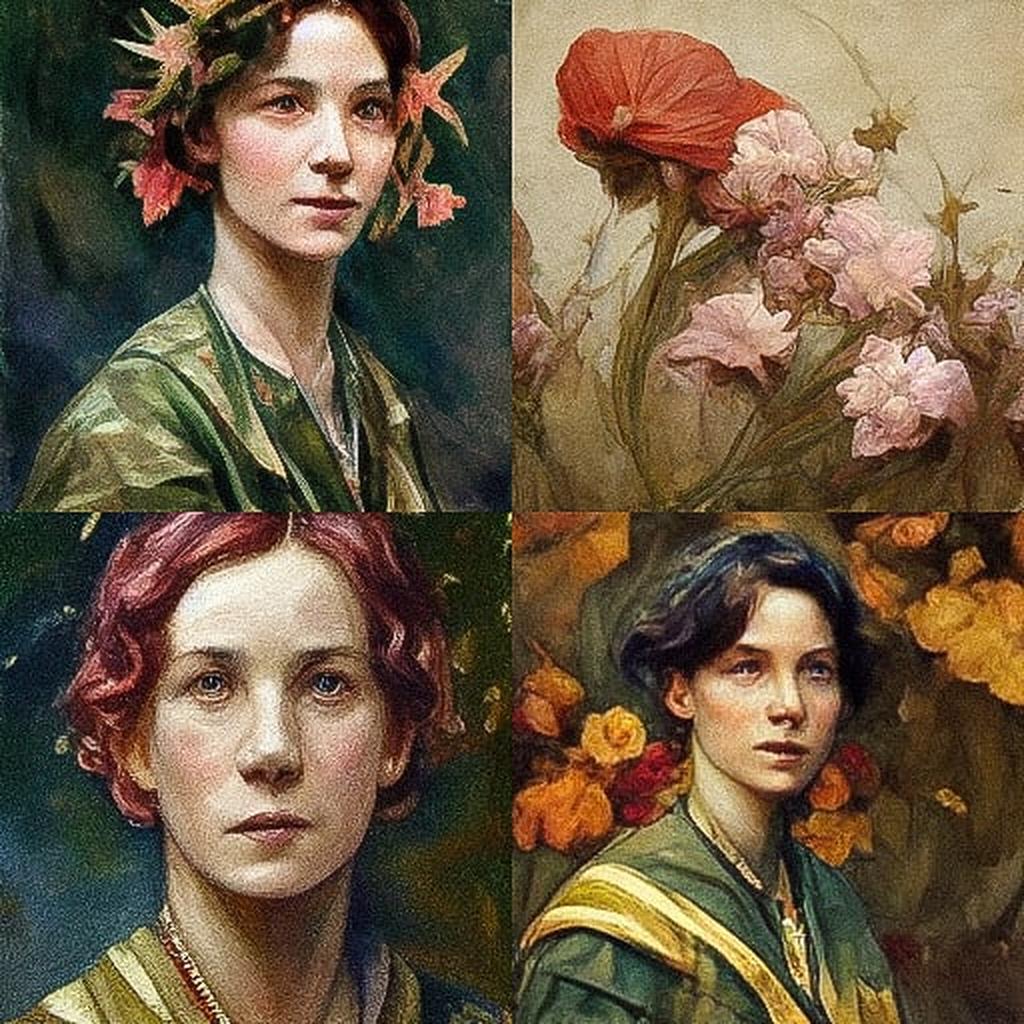 Annie Swynnerton style, Midjourney V3, render 1 of 4