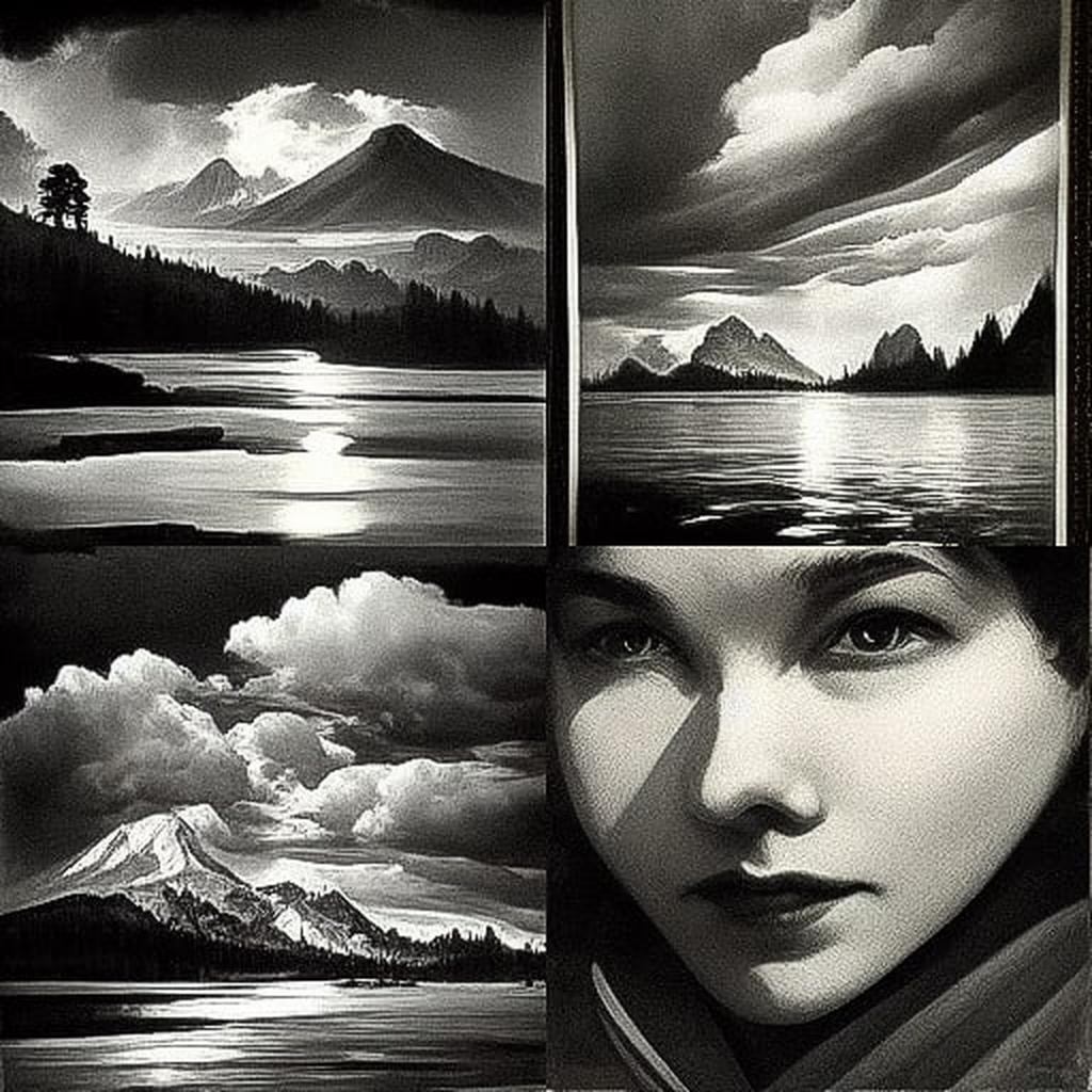 Ansel Adams style, Midjourney V3, render 1 of 4