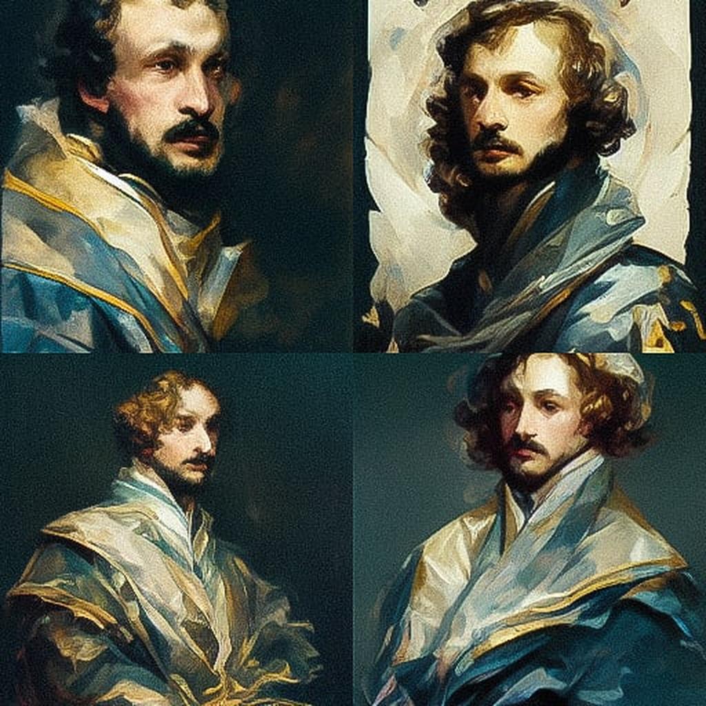 Anthony van Dyck style, Midjourney V3, render 1 of 4