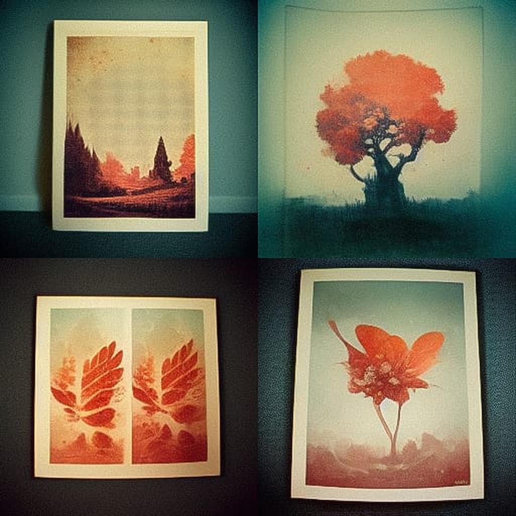 Anthotype print style, Midjourney V3, render 1 of 4