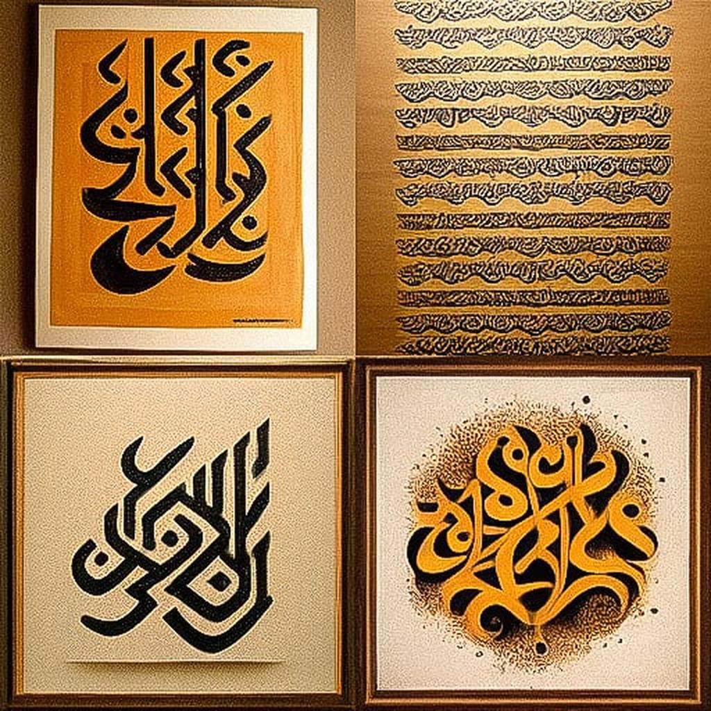 Arabic calligraphy style, Midjourney V3, render 1 of 4