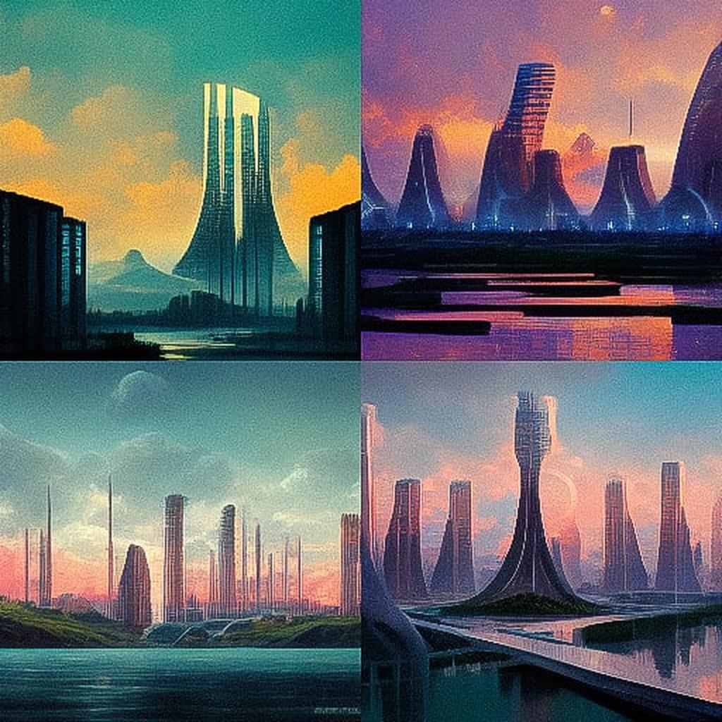 Arcology style, Midjourney V3, render 1 of 4