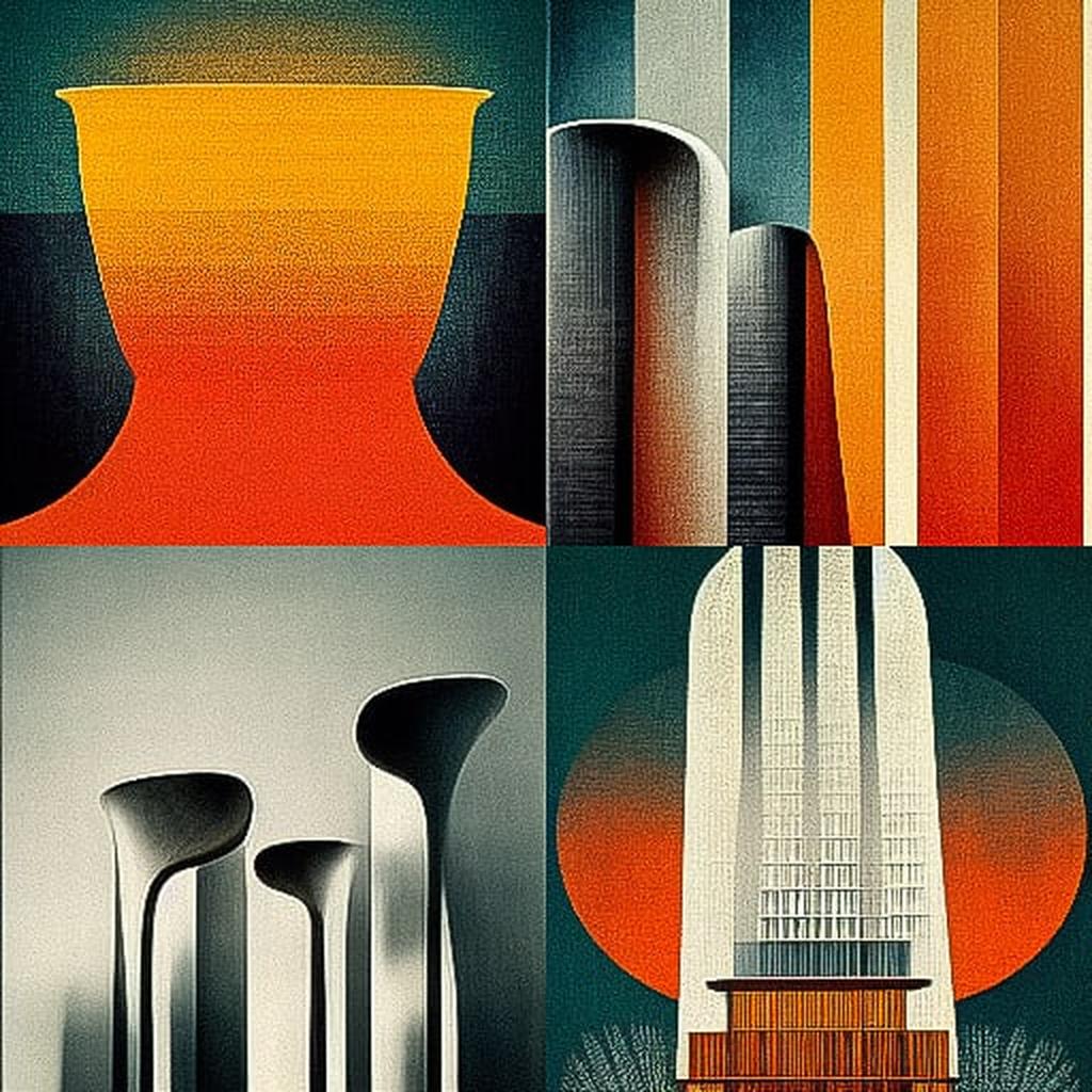 Arne Jacobsen style, Midjourney V3, render 1 of 4