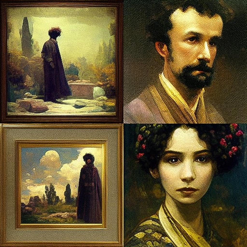 Arnold Bocklin style, Midjourney V3, render 1 of 4