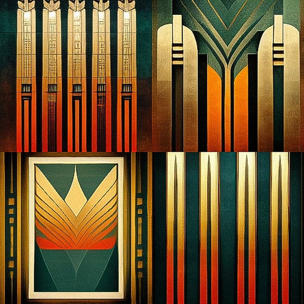 Art Deco style, Midjourney V3, render 1 of 4