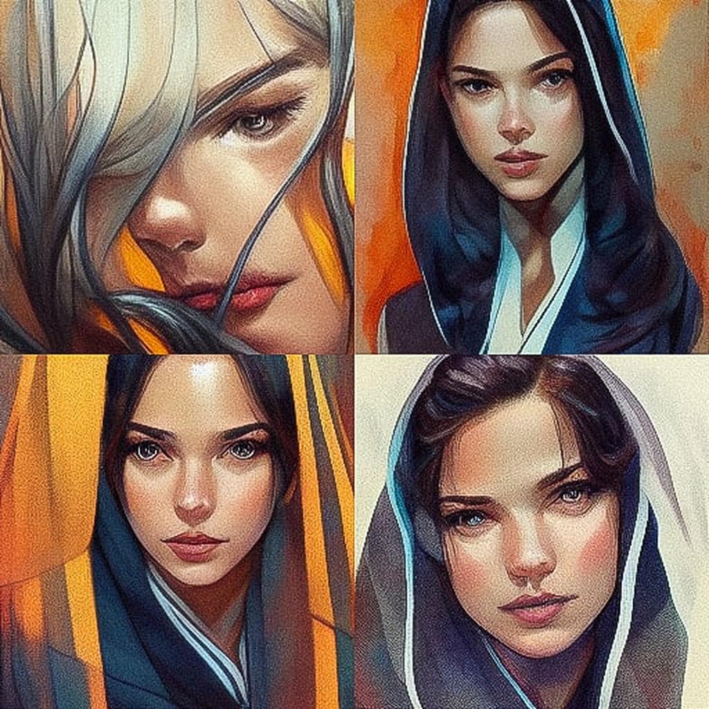 Artgerm style, Midjourney V3, render 1 of 4