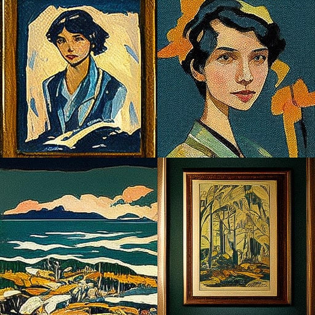 Arthur Lismer style, Midjourney V3, render 1 of 4