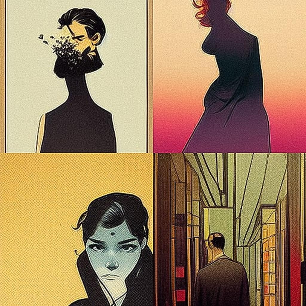 Asaf Hanuka style, Midjourney V3, render 1 of 4