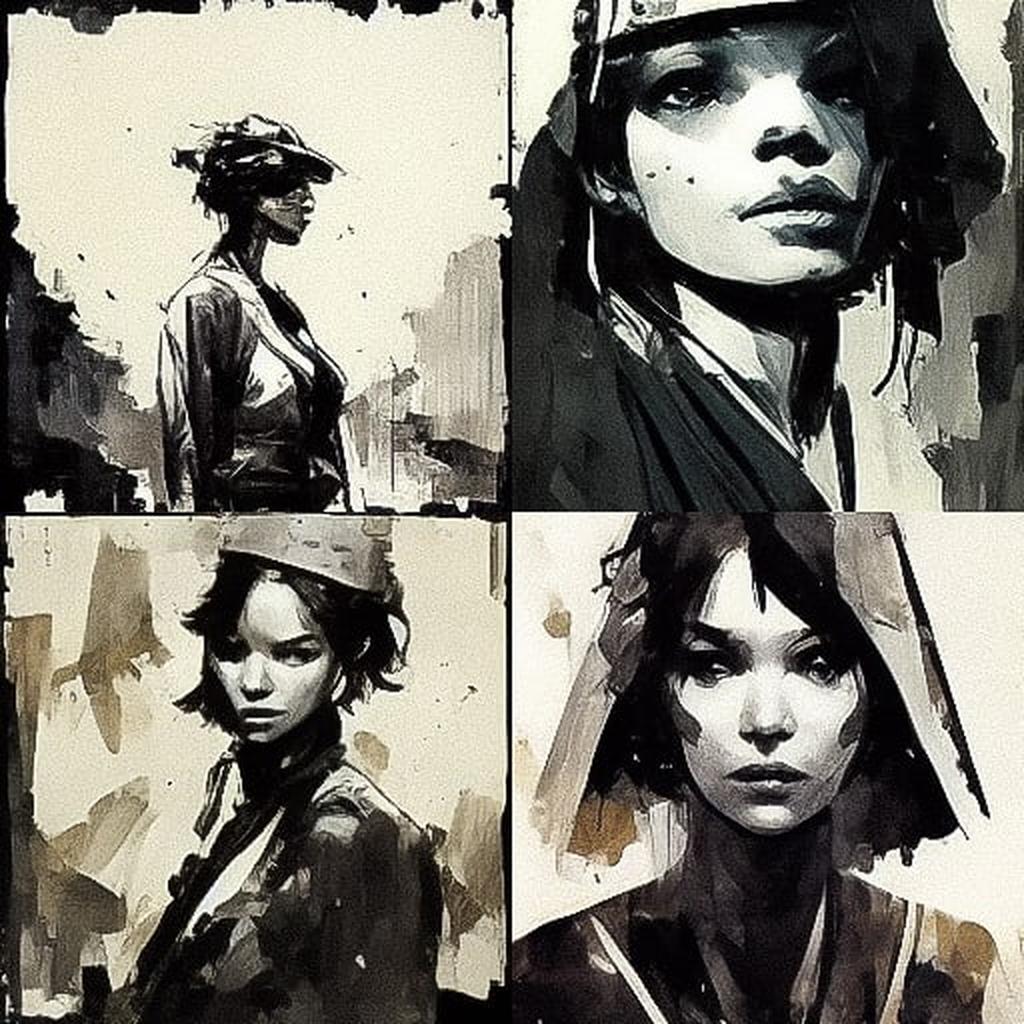 Ashley Wood style, Midjourney V3, render 1 of 4
