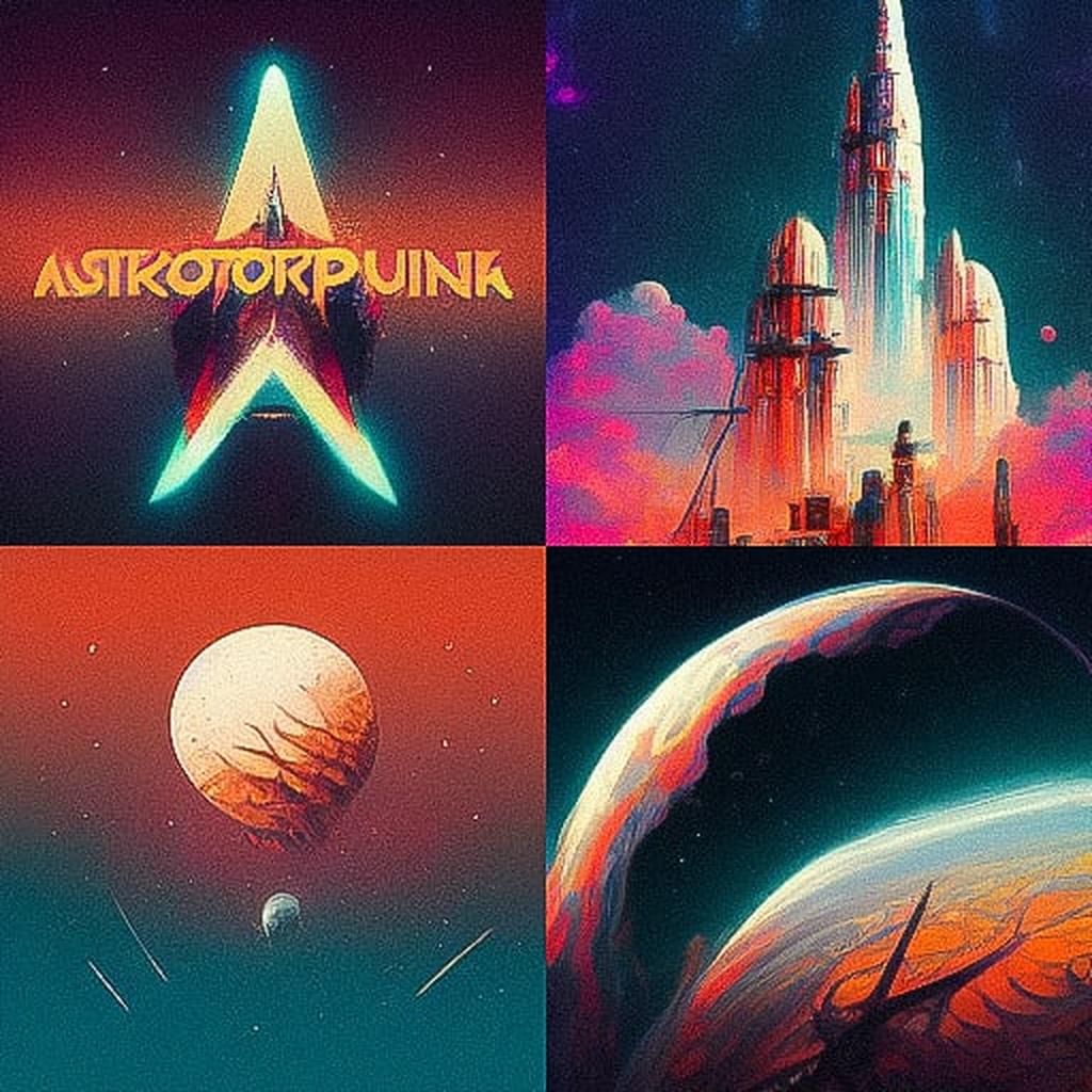 Astropunk style, Midjourney V3, render 1 of 4