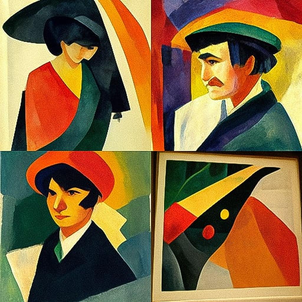 August Macke style, Midjourney V3, render 1 of 4