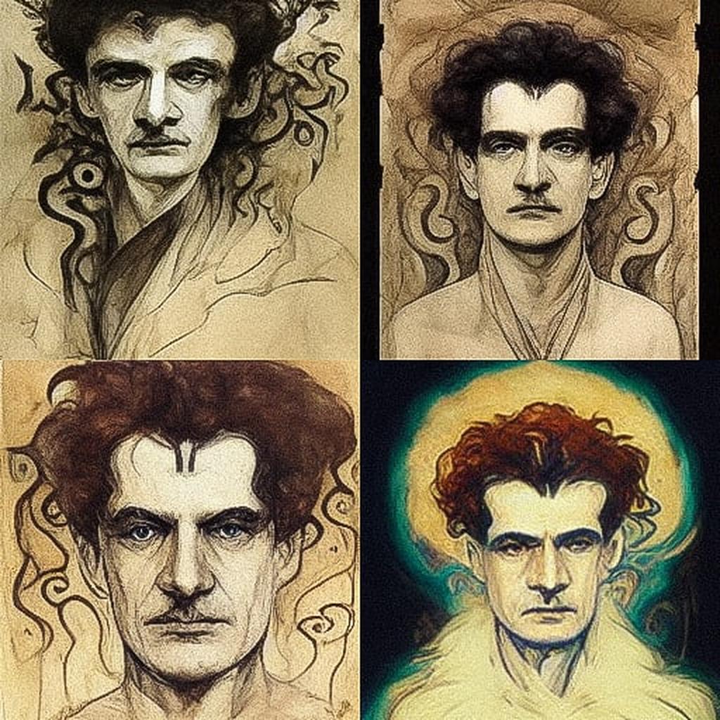 Austin Osman Spare style, Midjourney V3, render 1 of 4