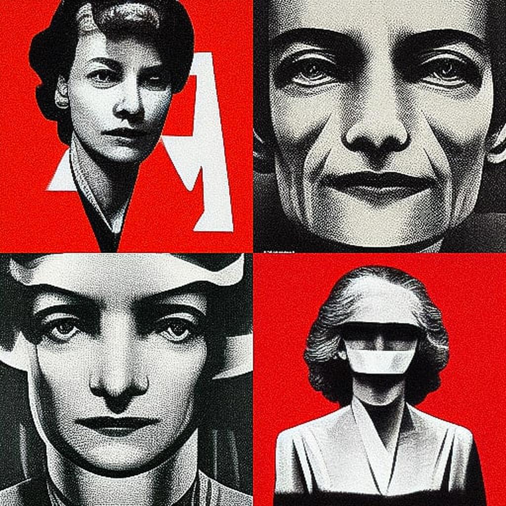 Barbara Kruger style, Midjourney V3, render 1 of 4