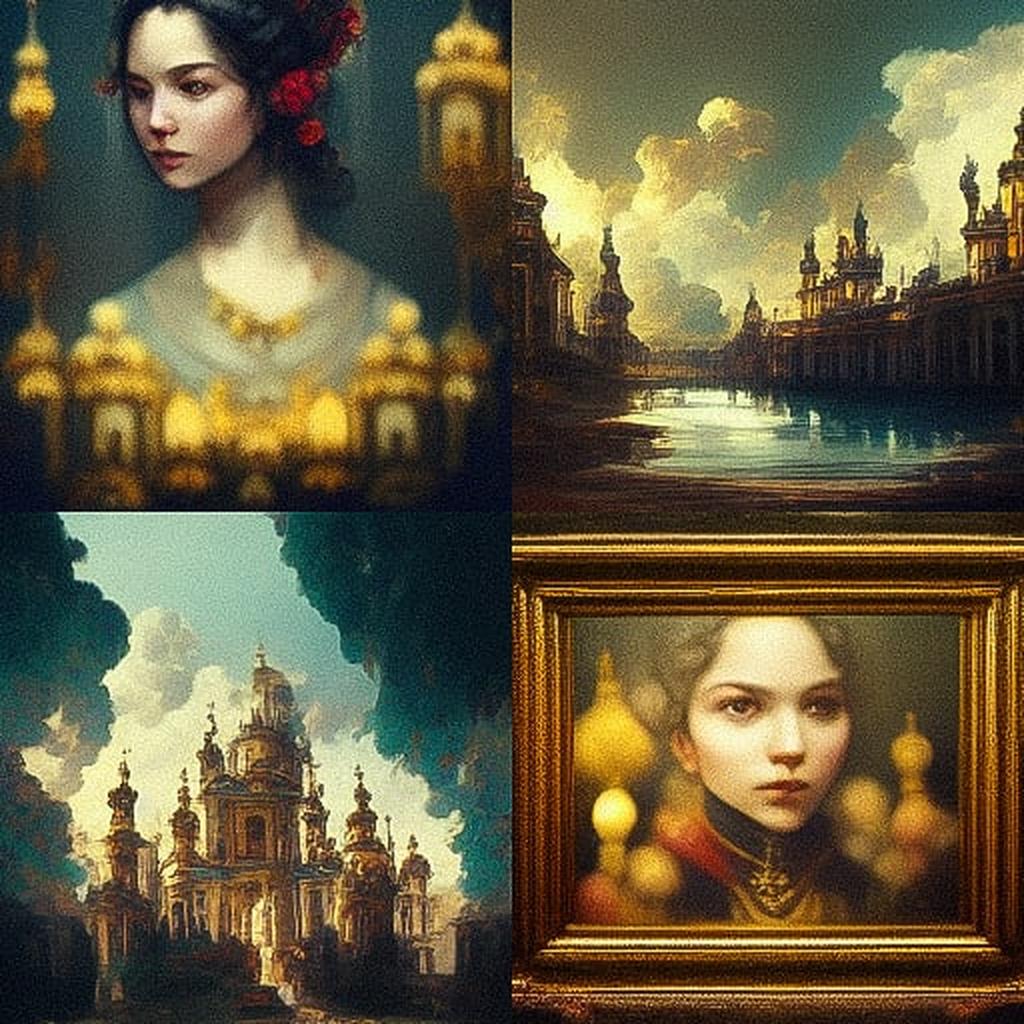 Baroque style, Midjourney V3, render 1 of 4