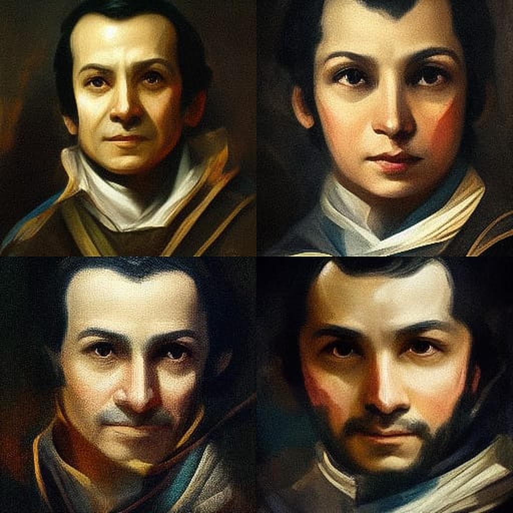 Bartolome Esteban Murillo style, Midjourney V3, render 1 of 4