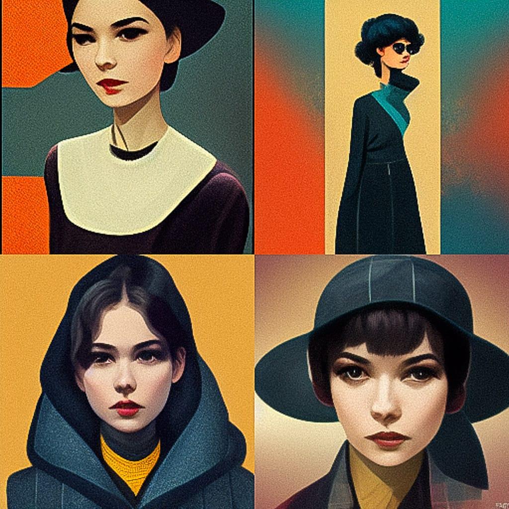 Beatnik fashion style, Midjourney V3, render 1 of 4