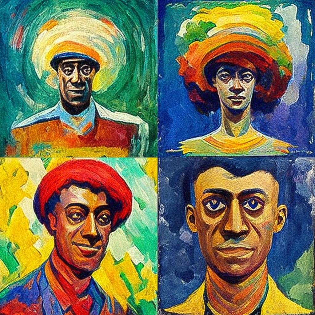 Beauford Delaney style, Midjourney V3, render 1 of 4