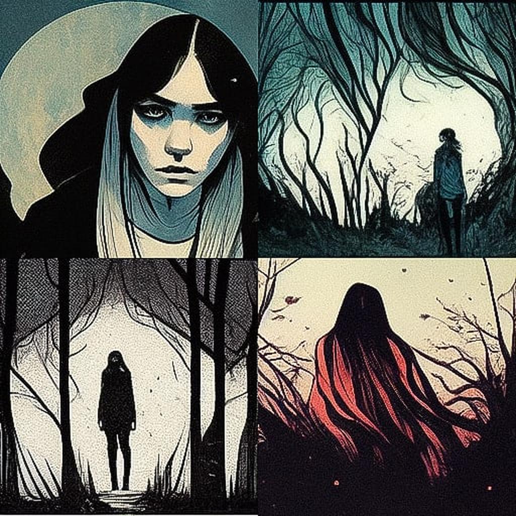 Becky Cloonan style, Midjourney V3, render 1 of 4