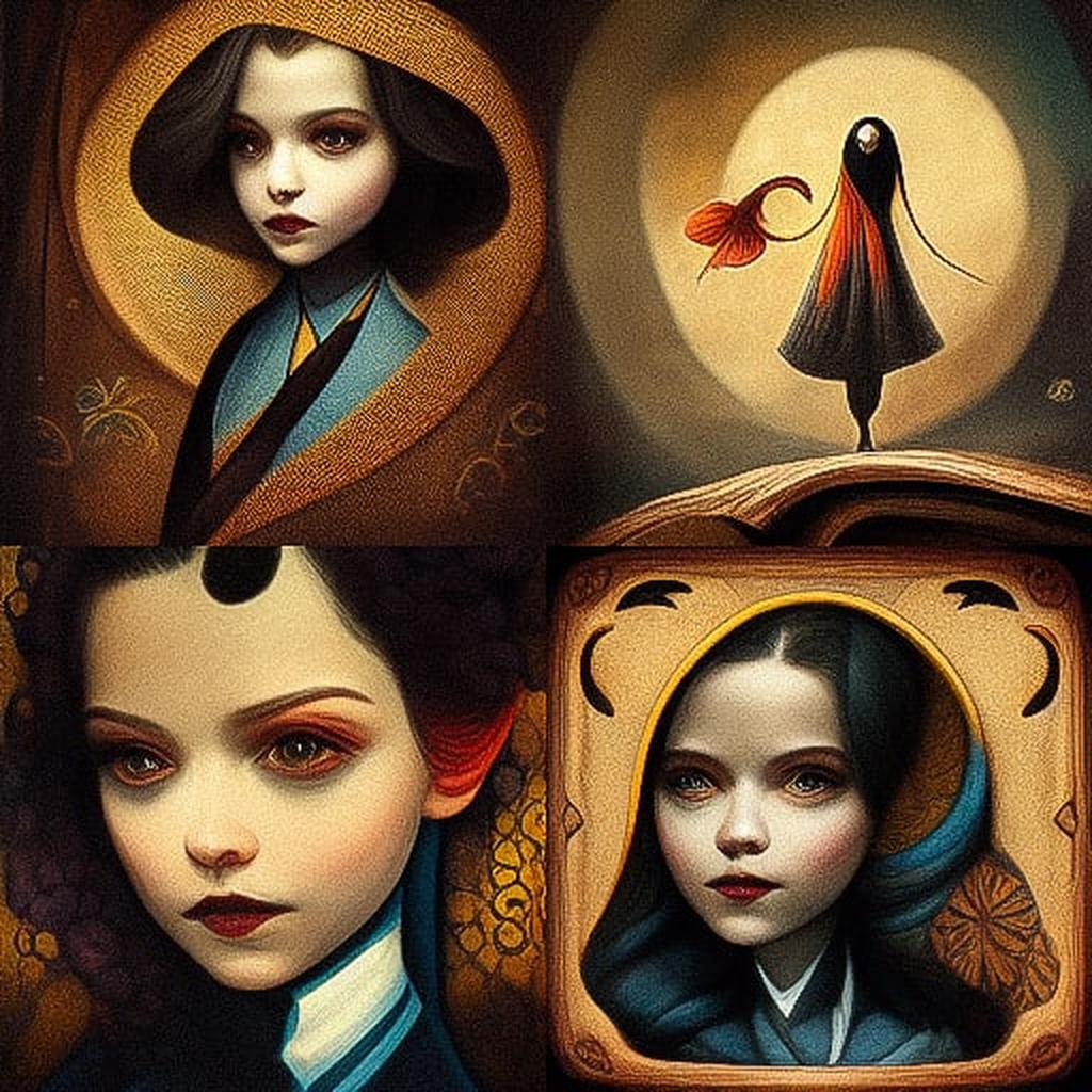 Benjamin Lacombe style, Midjourney V3, render 1 of 4