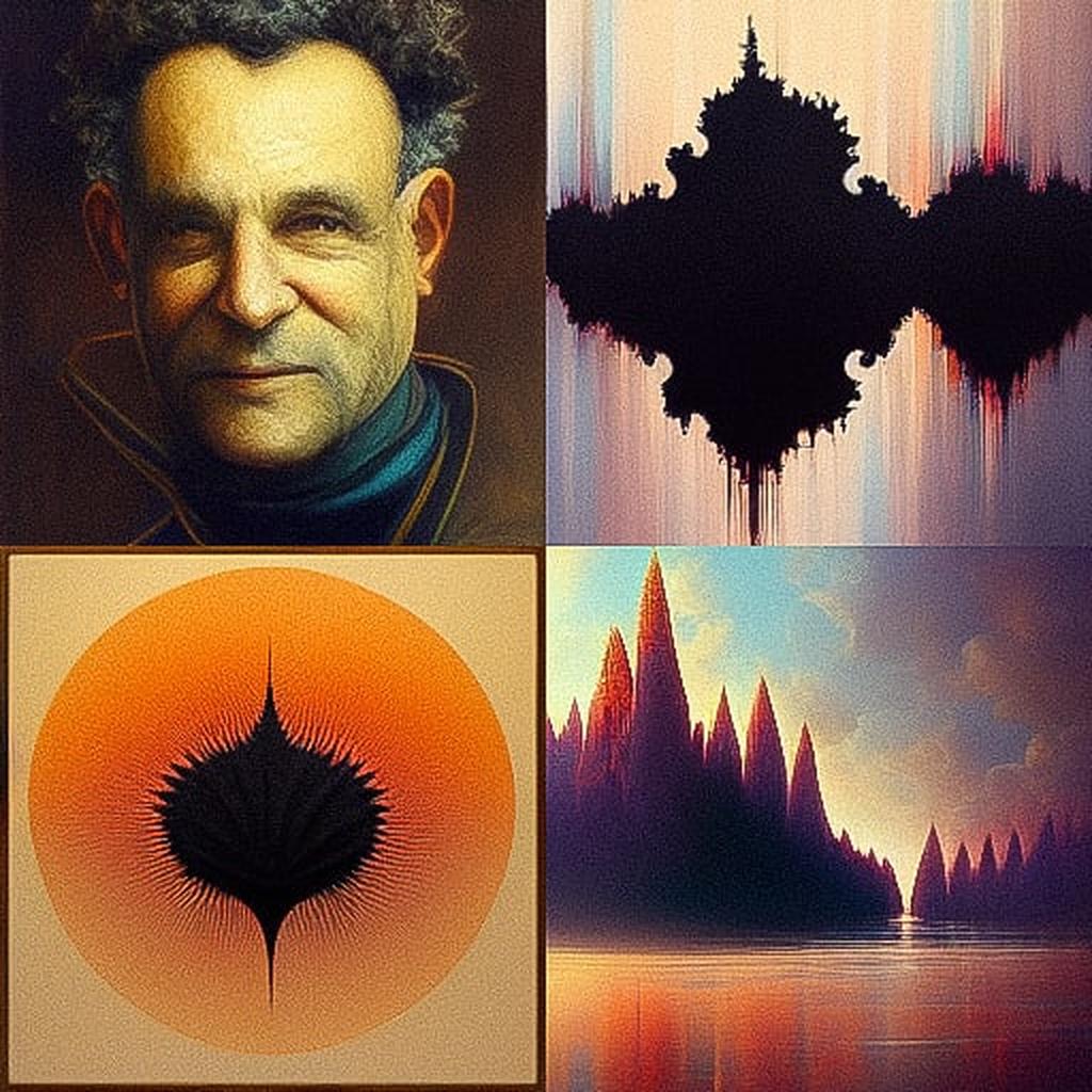 Benoit B. Mandelbrot style, Midjourney V3, render 1 of 4