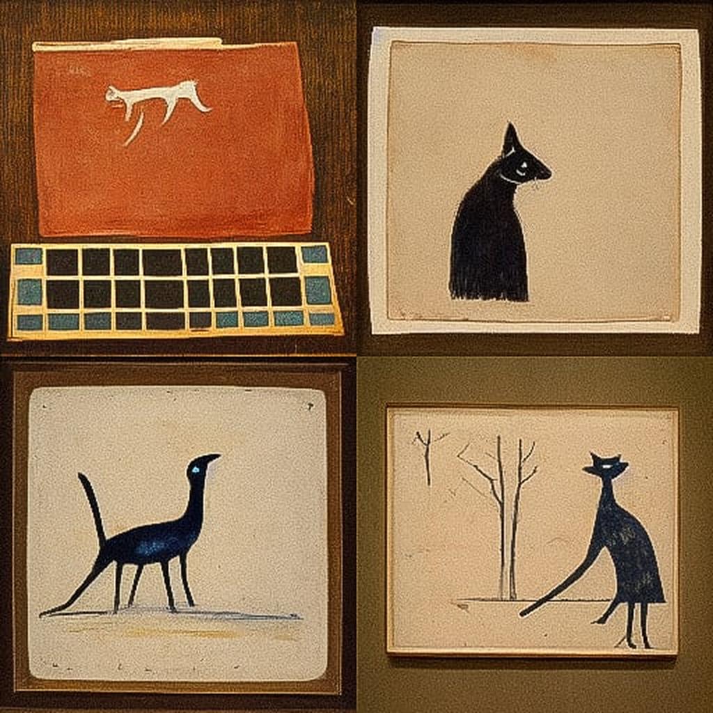 Bill Traylor style, Midjourney V3, render 1 of 4