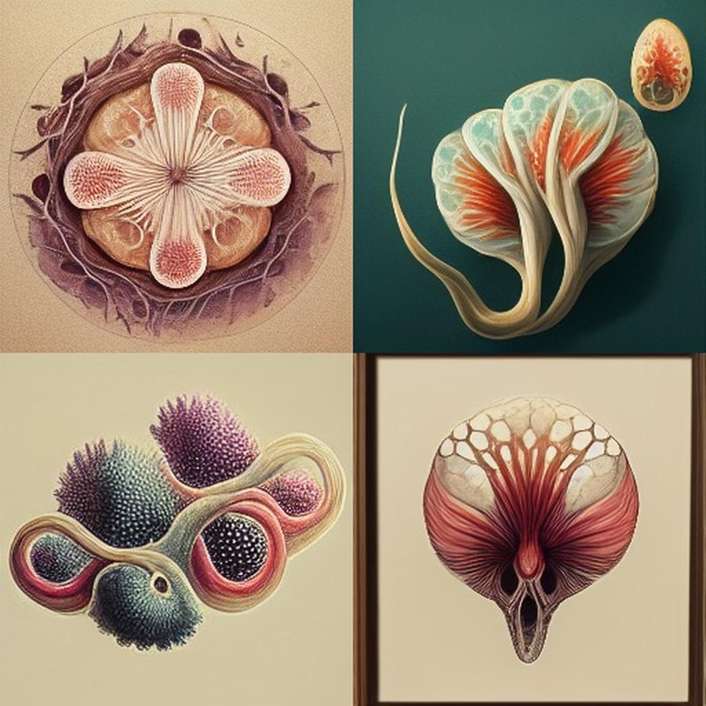 Biological illustration style, Midjourney V3, render 1 of 4