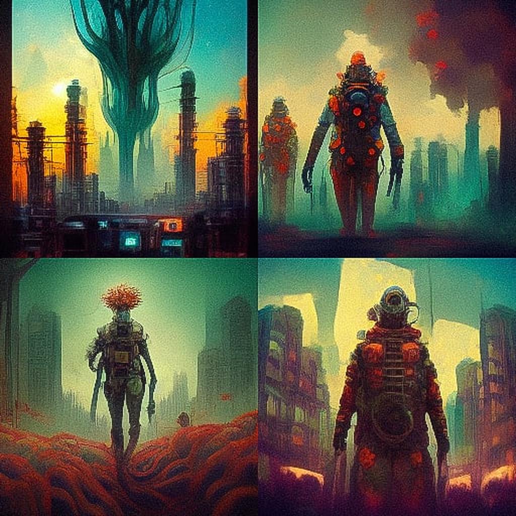 Biopunk style, Midjourney V3, render 1 of 4