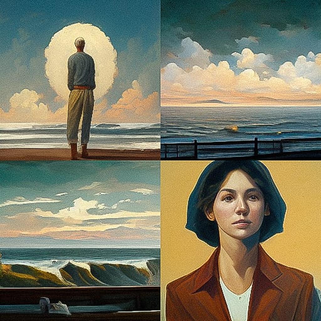 Bo Bartlett style, Midjourney V3, render 1 of 4
