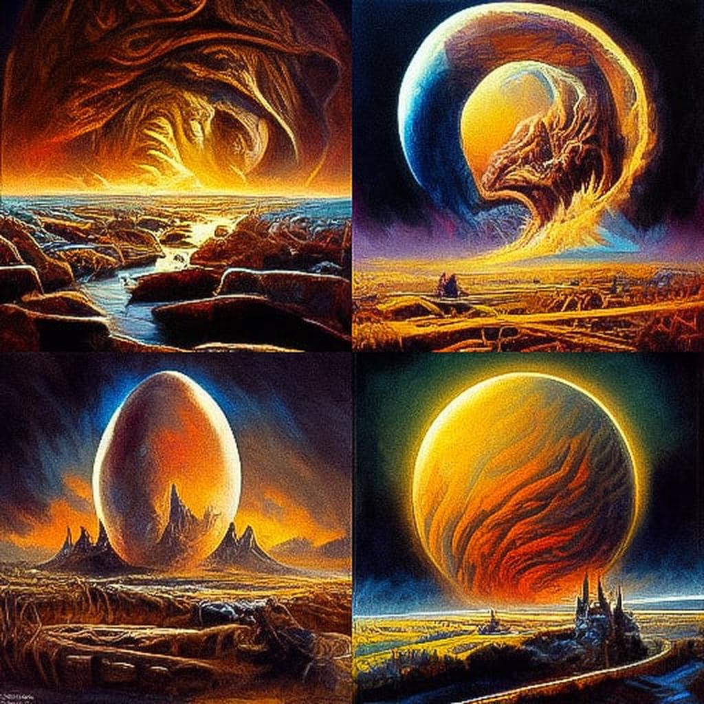 Bob Eggleton style, Midjourney V3, render 1 of 4
