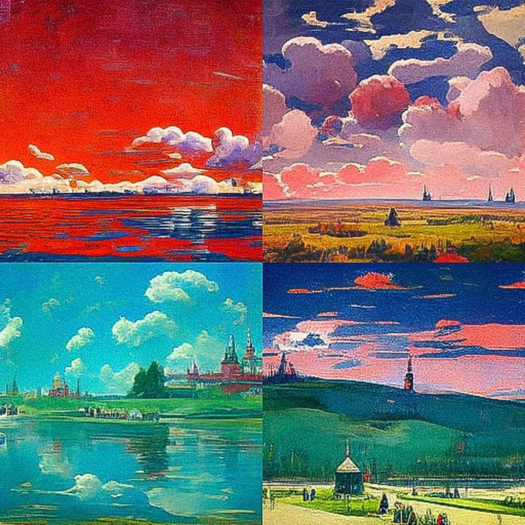 Boris Kustodiev style, Midjourney V3, render 1 of 4