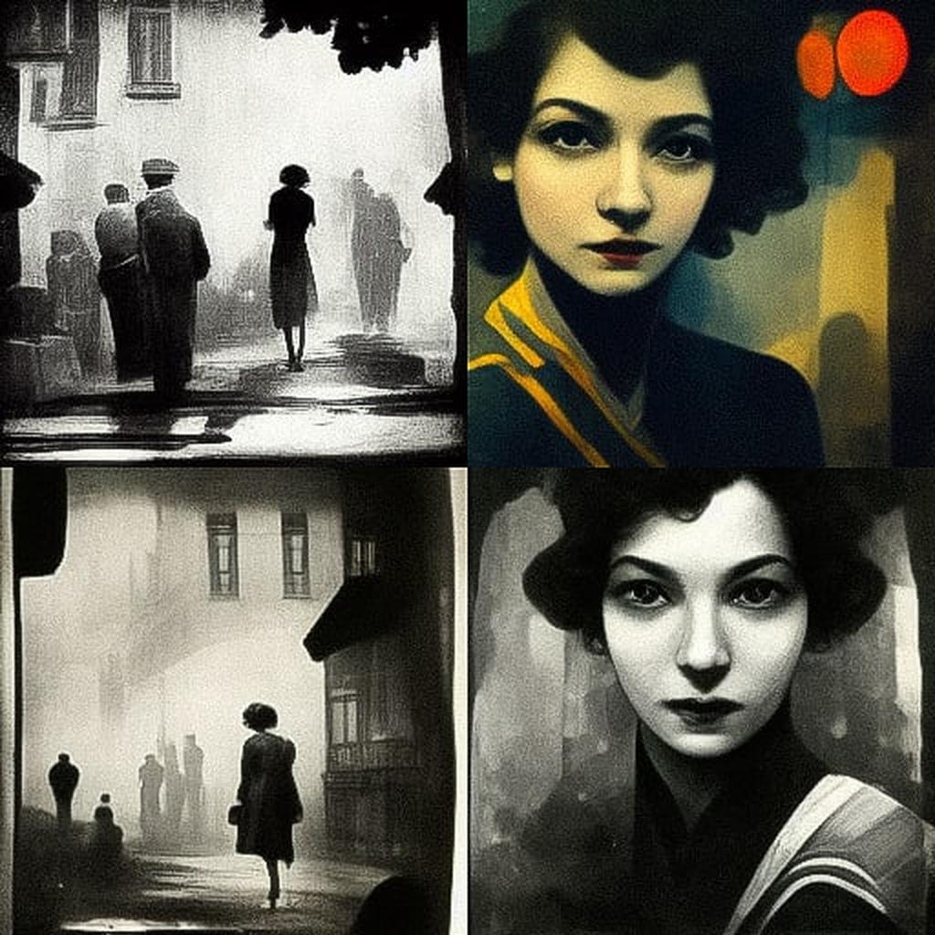 Brassai style, Midjourney V3, render 1 of 4