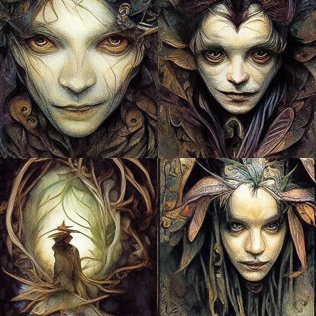 Brian Froud style, Midjourney V3, render 1 of 4