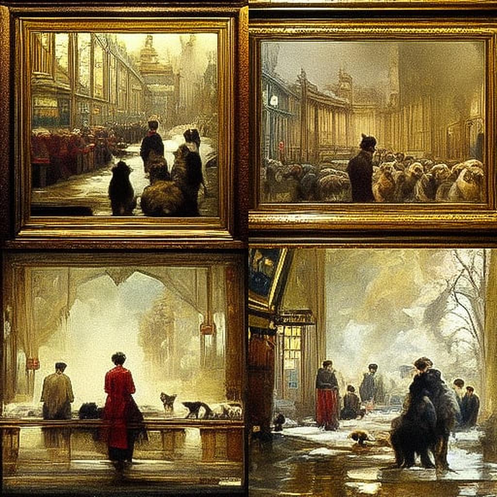 Briton Riviere style, Midjourney V3, render 1 of 4