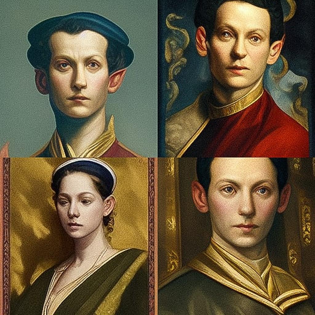 Bronzino style, Midjourney V3, render 1 of 4