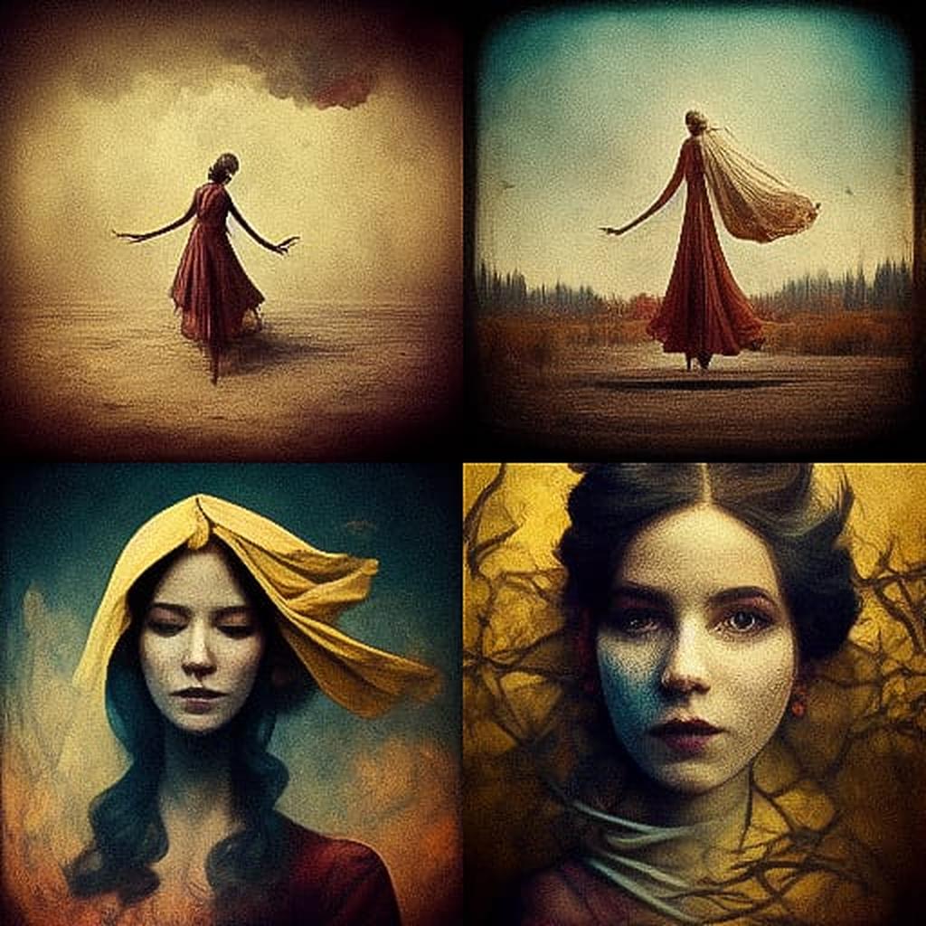 Brooke Shaden style, Midjourney V3, render 1 of 4