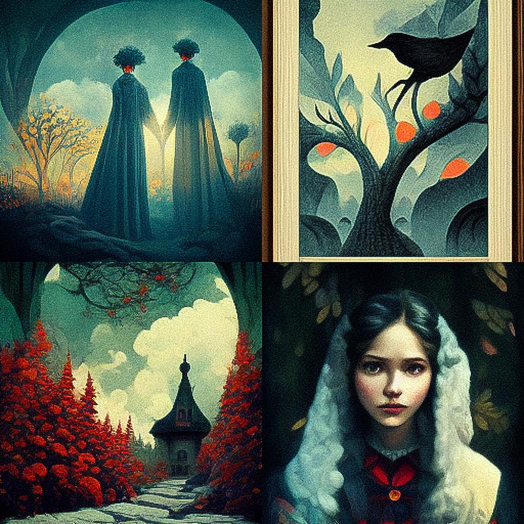 Brothers Grimm style, Midjourney V3, render 1 of 4