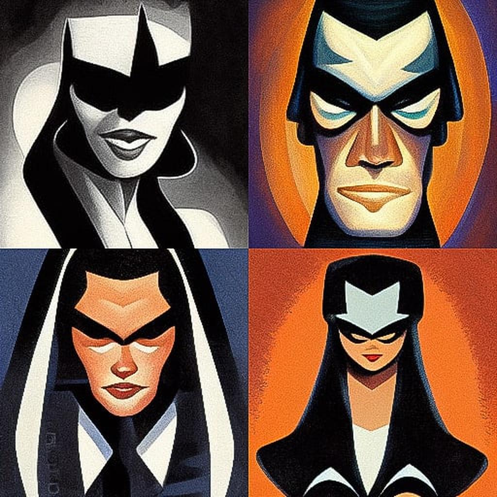 Bruce Timm style, Midjourney V3, render 1 of 4