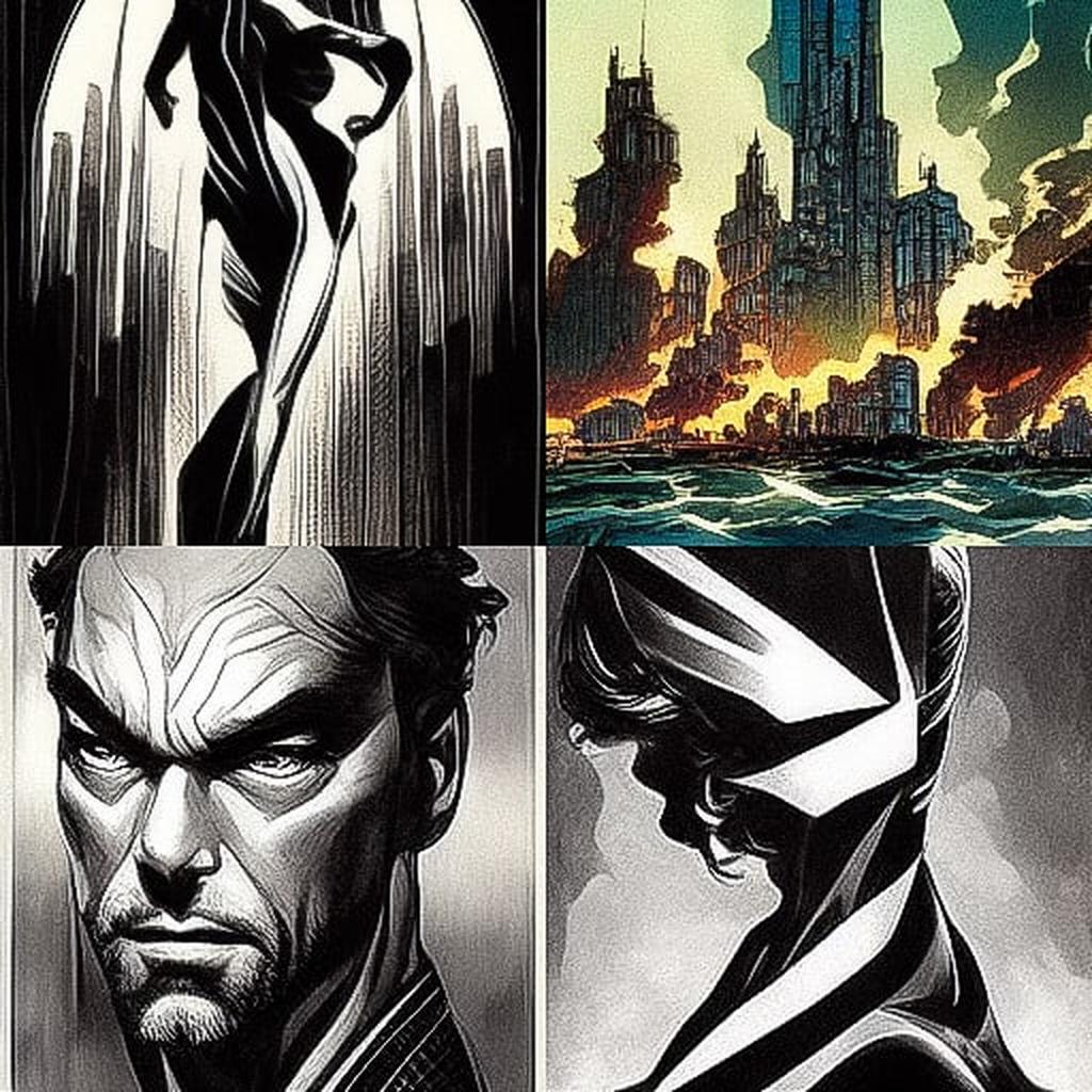 Bryan Hitch style, Midjourney V3, render 1 of 4