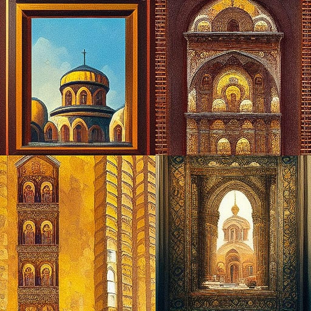 Byzantine architecture style, Midjourney V3, render 1 of 4