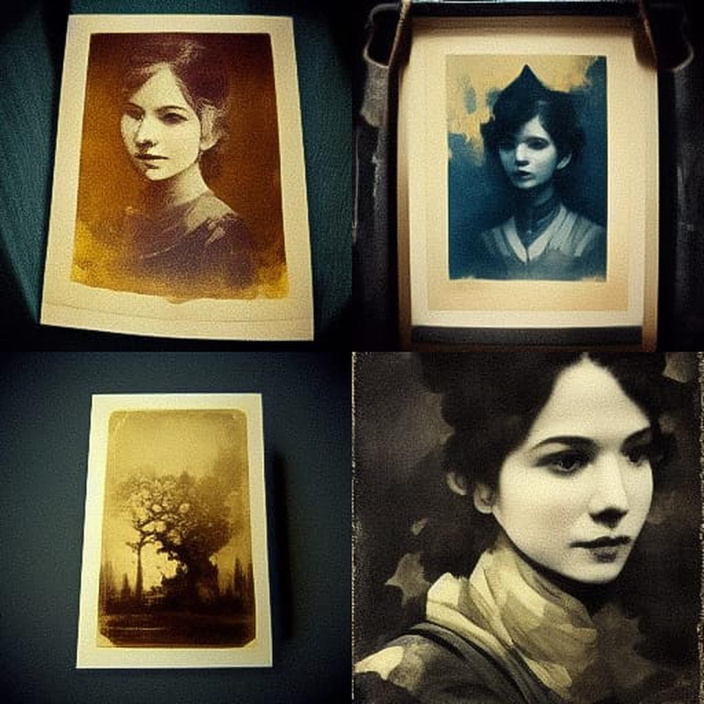 Calotype print style, Midjourney V3, render 1 of 4
